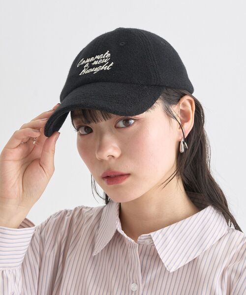 earth music&ecology(アースミュージックアンドエコロジー)の「メッセージ刺繍パイルキャップ(キャップ・レディース・ピンク/アイボリー/ブラック/ライトブルー・FREE)」の5枚目の写真