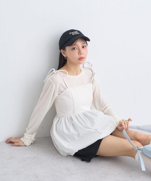 earth music&ecology(アースミュージックアンドエコロジー)の「メッセージ刺繍パイルキャップ(キャップ・レディース・ピンク/アイボリー/ブラック/ライトブルー・FREE)」の11枚目の写真