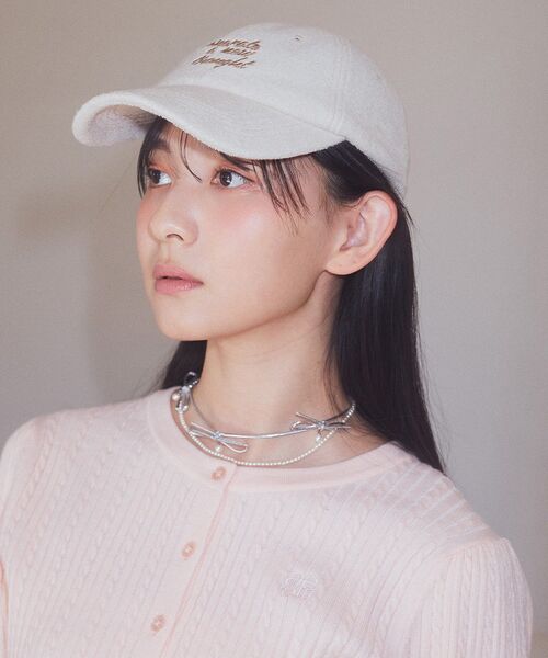 earth music&ecology(アースミュージックアンドエコロジー)の「メッセージ刺繍パイルキャップ(キャップ・レディース・ピンク/アイボリー/ブラック/ライトブルー・FREE)」の22枚目の写真