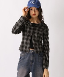 【2025SS】チェックフーディコンパクトシャツ