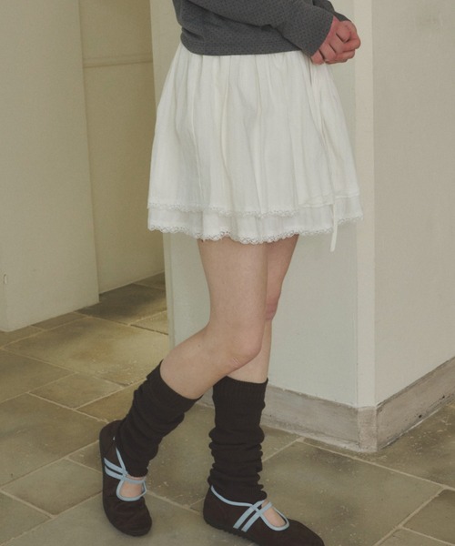 ㅇ*ㅣ様 新品 タグ付き giunon ジウノン ヘムレースコットンスカート ホ hem lace cotton skirt / ヘムレースコットンスカート（スカート