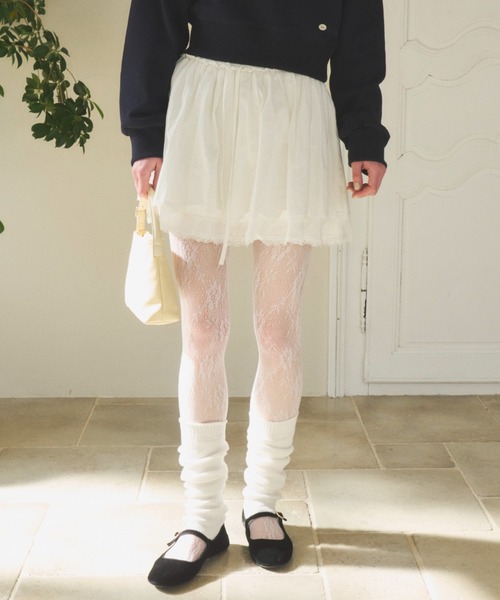 GIUNON（ジウノン）の「hem lace cotton skirt / ヘムレースコットンスカート（スカート・レディース・ホワイト/ブラック・FREE）」の19枚目の写真