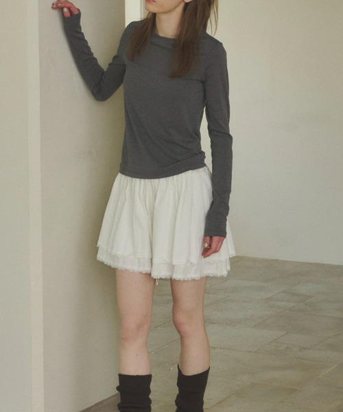 セール】hem lace cotton skirt / ヘムレースコットンスカート