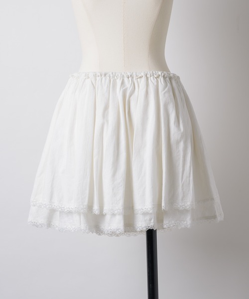 hem lace cotton skirt / ヘムレースコットンスカート（スカート