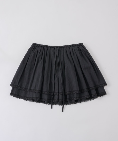 hem lace cotton skirt / ヘムレースコットンスカート（スカート