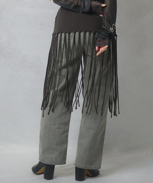 Lull(ルル)の「【Lull / ルル】フリンジスカート(レイヤード用)(スカート・レディース・チャコール/モカ/オフホワイト・ONESIZE)」の16枚目の写真