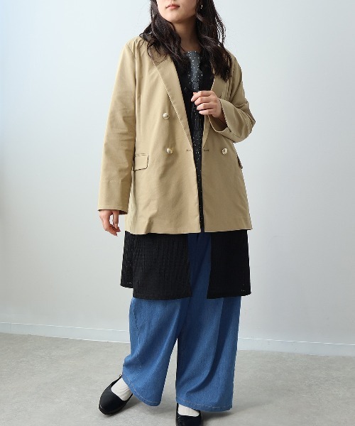leswel(レスウェル)の「【L~5L 大きいサイズ】レーシージャガードロングジレ(ベスト・レディース・ブラック/クリーム・L/LL/3L/4L/5L)」の20枚目の写真