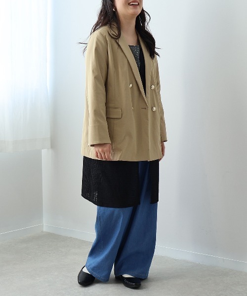 leswel(レスウェル)の「【L~5L 大きいサイズ】レーシージャガードロングジレ(ベスト・レディース・ブラック/クリーム・L/LL/3L/4L/5L)」の3枚目の写真