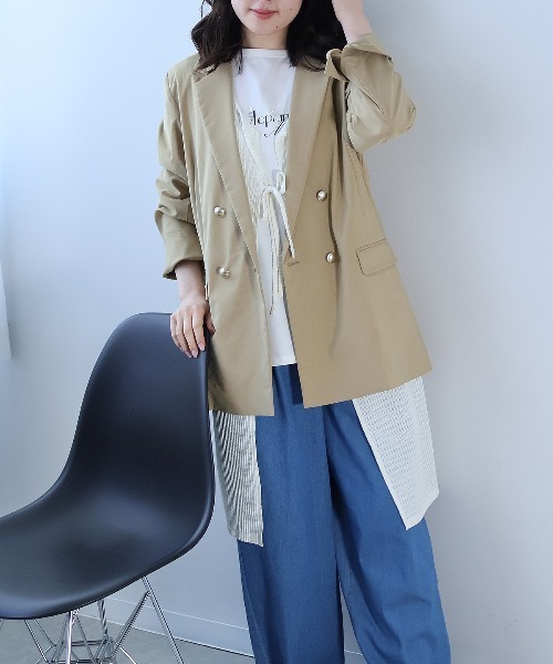 leswel(レスウェル)の「【L~5L 大きいサイズ】レーシージャガードロングジレ(ベスト・レディース・ブラック/クリーム・L/LL/3L/4L/5L)」の8枚目の写真