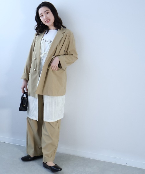 leswel(レスウェル)の「【L~5L 大きいサイズ】レーシージャガードロングジレ(ベスト・レディース・ブラック/クリーム・L/LL/3L/4L/5L)」の10枚目の写真