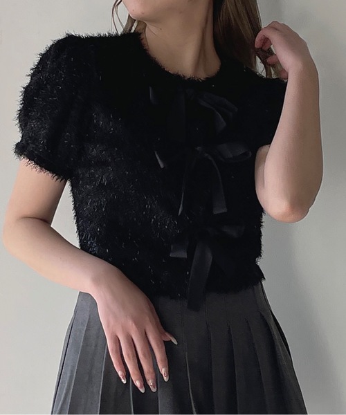 one way(ワンウェイ)の「フェザーリボンカーディガン(カーディガン/ボレロ・レディース・ブラック/グレー/ホワイト・FREE)」の18枚目の写真