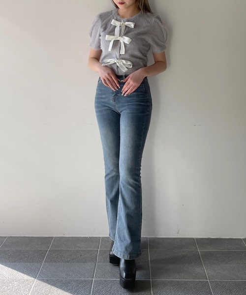 one way(ワンウェイ)の「フェザーリボンカーディガン(カーディガン/ボレロ・レディース・ブラック/グレー/ホワイト・FREE)」の6枚目の写真