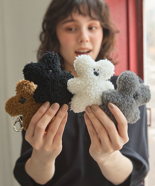 もこもこ ぬいぐるみ ベアー キーホルダー（キーホルダー）｜MONO-MART