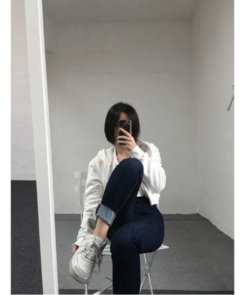Per sist ence(パーシエンス)の「ショート丈ZIPパーカー(パーカー・レディース・ブラック/ホワイト・X-LARGE/SMALL/MEDIUM/LARGE)」の11枚目の写真