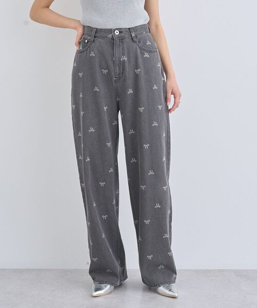 earth music&ecology（アースミュージックアンドエコロジー）の「リボンプリントデニムパンツ（デニムパンツ・レディース・ライトグレー/ライトインディゴブルー・S/M）」の20枚目の写真