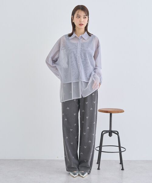 earth music&ecology（アースミュージックアンドエコロジー）の「リボンプリントデニムパンツ（デニムパンツ・レディース・ライトグレー/ライトインディゴブルー・S/M）」の22枚目の写真