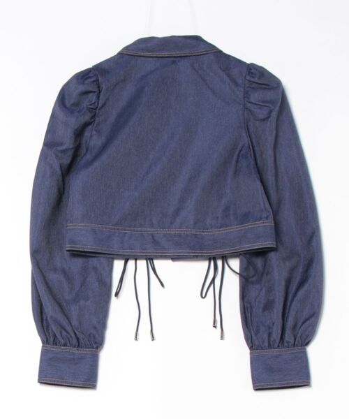 REDYAZEL(レディアゼル)の「【セットアップ可能】デニムライクレースアップショートジャケット(デニムジャケット・レディース・ネイビー/ブラック・FREE)」の16枚目の写真