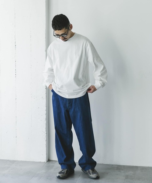 URBAN RESEARCH DOORS（アーバンリサーチドアーズ）の「10.5オンス ヘビーウェイトロングスリーブTシャツ（Tシャツ/カットソー・メンズ・ブラック/グレー系その他/ホワイト・MEDIUM/LARGE）」の21枚目の写真