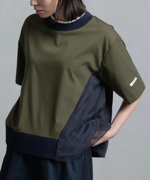 MARECHAL TERRE(マルシャルテル)の「リブチュールトップス(Tシャツ/カットソー・レディース・ブルー系その他/カーキ/ブラック/アイボリー・MEDIUM)」の4枚目の写真