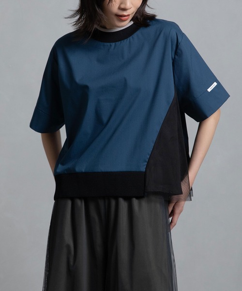 マルシャルテル MARECHAL TERRE リブチュールトップス Tシャツ 黒 リブチュールトップス（Tシャツ/カットソー）｜MARECHAL TERRE