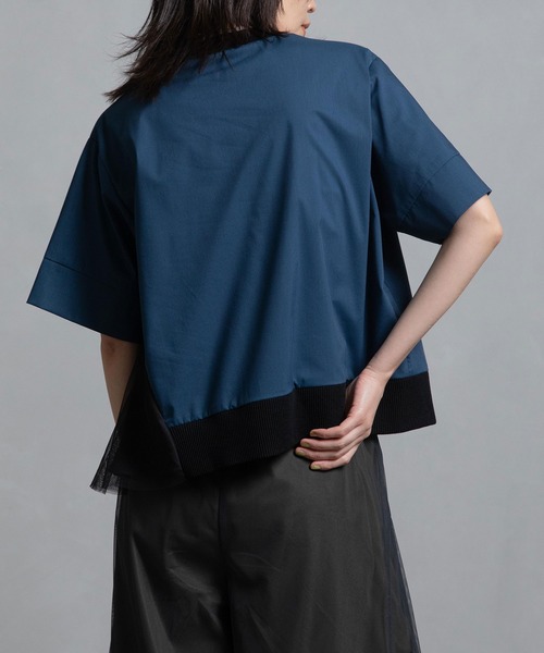 マルシャルテル MARECHAL TERRE リブチュールトップス Tシャツ 黒 MARECHAL TERRE tシャツ リブチュールトップス レディース