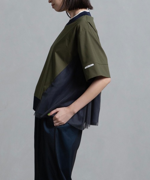 マルシャルテル MARECHAL TERRE リブチュールトップス Tシャツ 黒 リブチュールトップス（Tシャツ/カットソー）｜MARECHAL TERRE