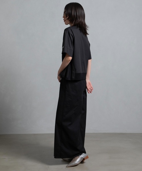 マルシャルテル MARECHAL TERRE リブチュールトップス Tシャツ 黒 MARECHAL TERRE tシャツ リブチュールトップス レディース