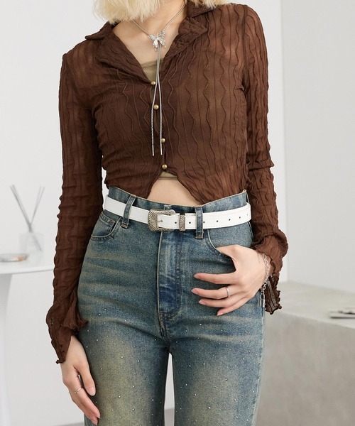 MONO-MART(モノマート)の「アソートデザインベルト スタッズ/ウエスタン(ベルト・レディース・ブラック/ホワイト/ブラウン/ブラック系1・FREE)」の6枚目の写真