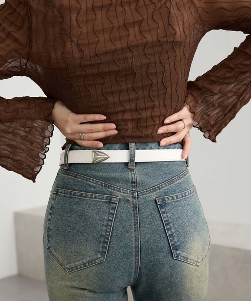 MONO-MART(モノマート)の「アソートデザインベルト スタッズ/ウエスタン(ベルト・レディース・ブラック/ホワイト/ブラウン/ブラック系1・FREE)」の10枚目の写真