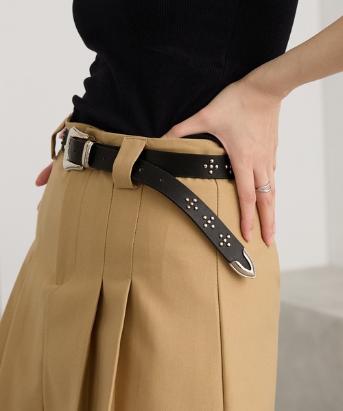 MONO-MART(モノマート)の「アソートデザインベルト スタッズ/ウエスタン(ベルト・レディース・ブラック/ホワイト/ブラウン/ブラック系1・FREE)」の22枚目の写真