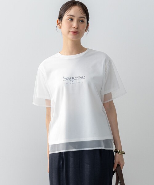 組曲（クミキョク）の「チュールロゴ Ｔシャツ（Tシャツ/カットソー・レディース・アイボリー系/ブラック系・3/2）」の18枚目の写真