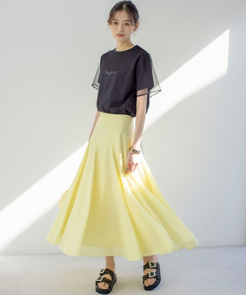 組曲（クミキョク）の「チュールロゴ Ｔシャツ（Tシャツ/カットソー・レディース・アイボリー系/ブラック系・3/2）」の6枚目の写真