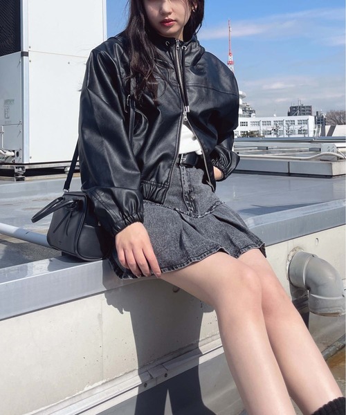 AS KNOW AS plus(アズノゥアズプラス)の「●アソートデザイン フード付きカジュアルブルゾン(デニム・フェイクレザー)(ブルゾン・レディース・ブラウン系その他/ブラック系その他/ブラック系/ブルー系/ベージュ系その他・FREE)」の18枚目の写真