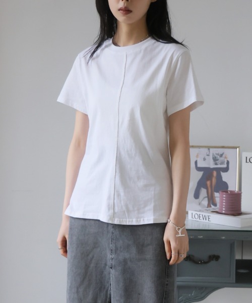 Ulysses(ユリシス)の「センターシームデザインTシャツ(Tシャツ/カットソー・レディース・ホワイト/ブラック/グレー・F)」の4枚目の写真