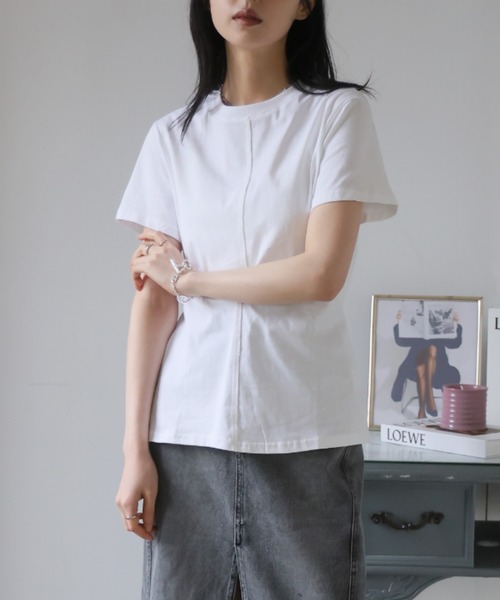 Ulysses(ユリシス)の「センターシームデザインTシャツ(Tシャツ/カットソー・レディース・ホワイト/ブラック/グレー・F)」の5枚目の写真