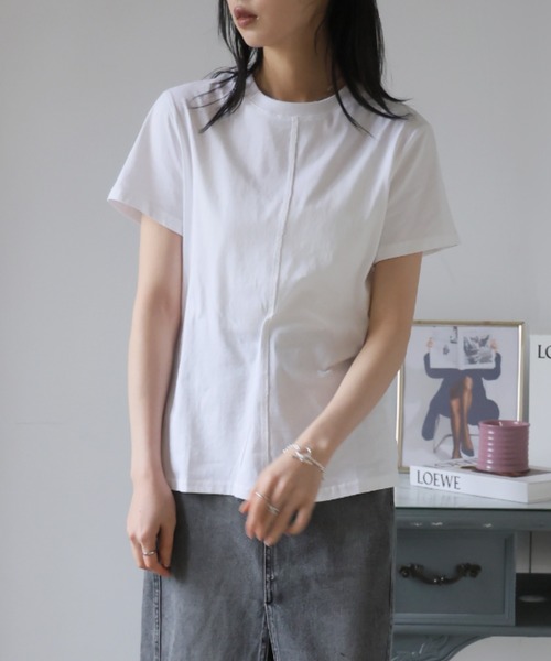 Ulysses(ユリシス)の「センターシームデザインTシャツ(Tシャツ/カットソー・レディース・ホワイト/ブラック/グレー・F)」の6枚目の写真