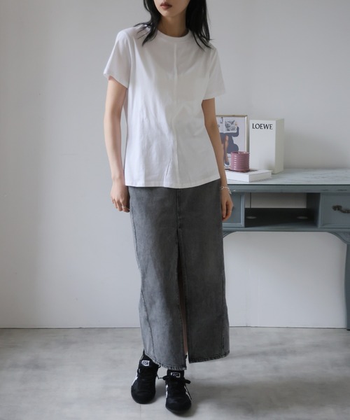 Ulysses(ユリシス)の「センターシームデザインTシャツ(Tシャツ/カットソー・レディース・ホワイト/ブラック/グレー・F)」の7枚目の写真