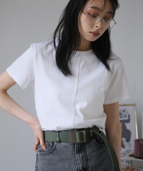 Ulysses(ユリシス)の「センターシームデザインTシャツ(Tシャツ/カットソー・レディース・ホワイト/ブラック/グレー・F)」の16枚目の写真