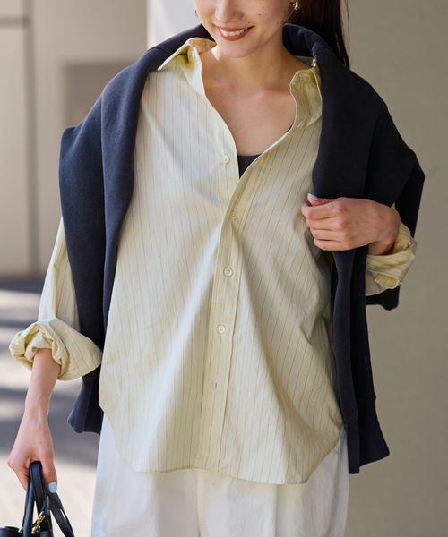 FRAMeWORK（フレームワーク）の「≪追加≫カラーストライプREG-SHT 2（シャツ/ブラウス・レディース・オレンジ/イエロー/レッド/ブルー・FREE）」の19枚目の写真