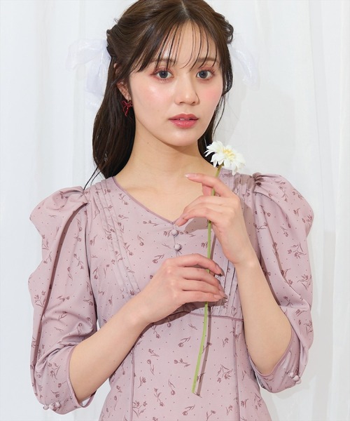 WILLSELECTION（ウィルセレクション）の「フラワードットパイピングフレアワンピース（ワンピース・レディース・ブラック系その他/ホワイト系その他/レッド系その他・FREE）」の16枚目の写真