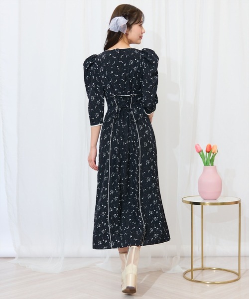 ★送料無料★✨ESTNATION　フラワープリント 花柄 フレア ワンピース Lace Ladies 花柄ワンピース フラワープリント フレアワンピ
