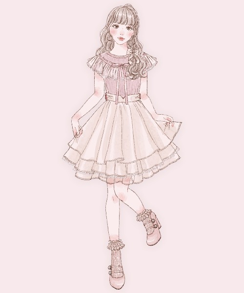 mellfy memory(メルフィーメモリー)の「Angelic tulle & ribbonニット(ニット/セーター・レディース・ホワイト/ピンク・FREE)」の13枚目の写真
