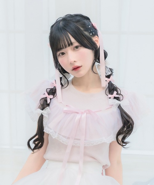 mellfy memory(メルフィーメモリー)の「Angelic tulle & ribbonニット(ニット/セーター・レディース・ホワイト/ピンク・FREE)」の15枚目の写真