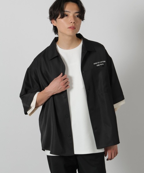 LAKOLE(ラコレ)の「レイヤード刺繍半袖シャツ / 326955(シャツ/ブラウス・メンズ・ホワイト/グリーン/ブラック・MEDIUM/LARGE)」の3枚目の写真