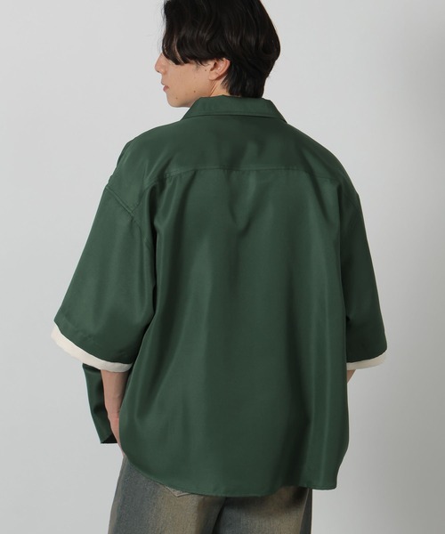 LAKOLE(ラコレ)の「レイヤード刺繍半袖シャツ / 326955(シャツ/ブラウス・メンズ・ホワイト/グリーン/ブラック・MEDIUM/LARGE)」の12枚目の写真