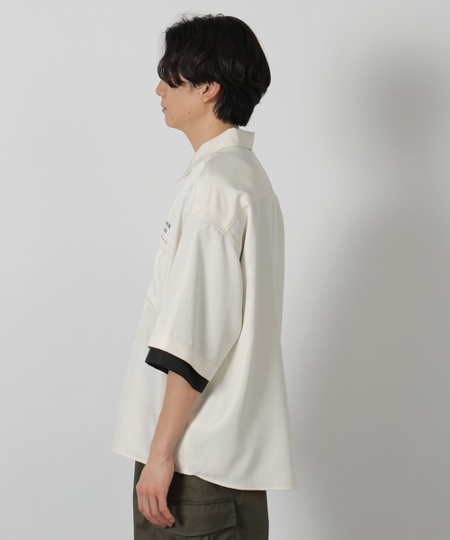 LAKOLE(ラコレ)の「レイヤード刺繍半袖シャツ / 326955(シャツ/ブラウス・メンズ・ホワイト/グリーン/ブラック・MEDIUM/LARGE)」の15枚目の写真