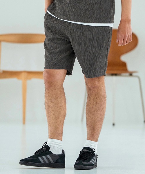 Magine(マージン)の「mp13472-Textured Jacquard Fabric Short Pants ショートパンツ(その他パンツ・メンズ・ブラック/ホワイト/チャコール・44/46/48)」の19枚目の写真