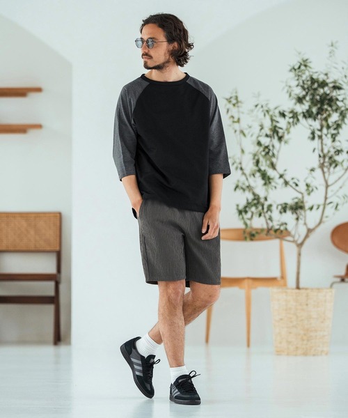 Magine(マージン)の「mp13472-Textured Jacquard Fabric Short Pants ショートパンツ(その他パンツ・メンズ・ブラック/ホワイト/チャコール・44/46/48)」の17枚目の写真