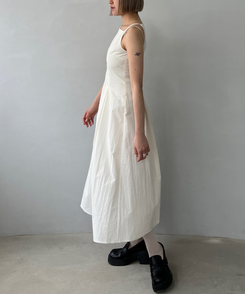 uni's room■キャミソールムードロングワンピース OP-SS23-09WH スクエアネック ロングキャミワンピース FX25L030【Fano Studios