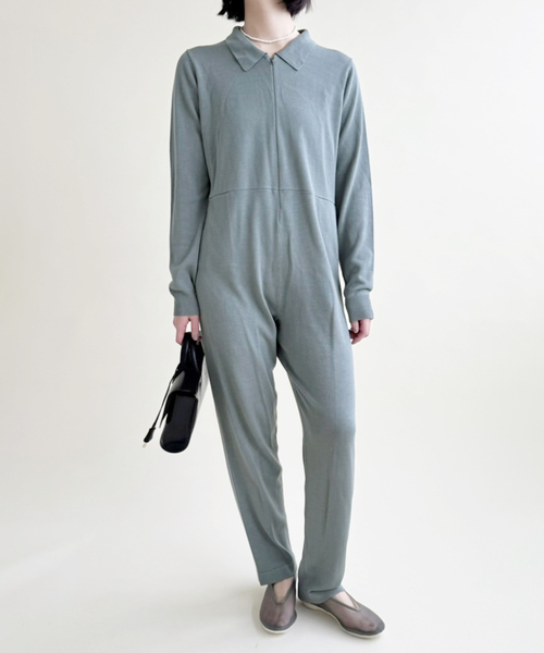 EDIT. FOR LULU（エディットフォールル）の「ジップ ニットオールインワン（つなぎ/オールインワン・レディース・グレー/ネイビー・36/34）」の4枚目の写真